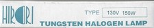 Hirdri Tungsten Halogen Lamp Type 130V 200W