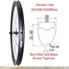 700C Carbon Gravel Road Bike Front Wheels Asymmetric Tubeless Bicycle Wheel 24H