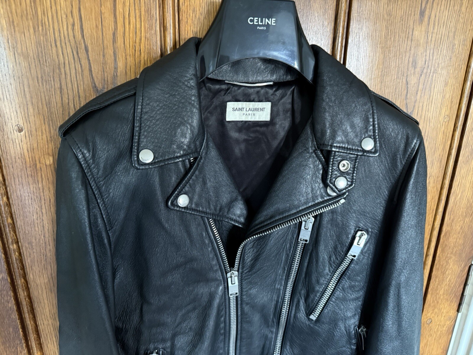 Giacca da motociclista Saint Laurent Bloodluster in pelle 46