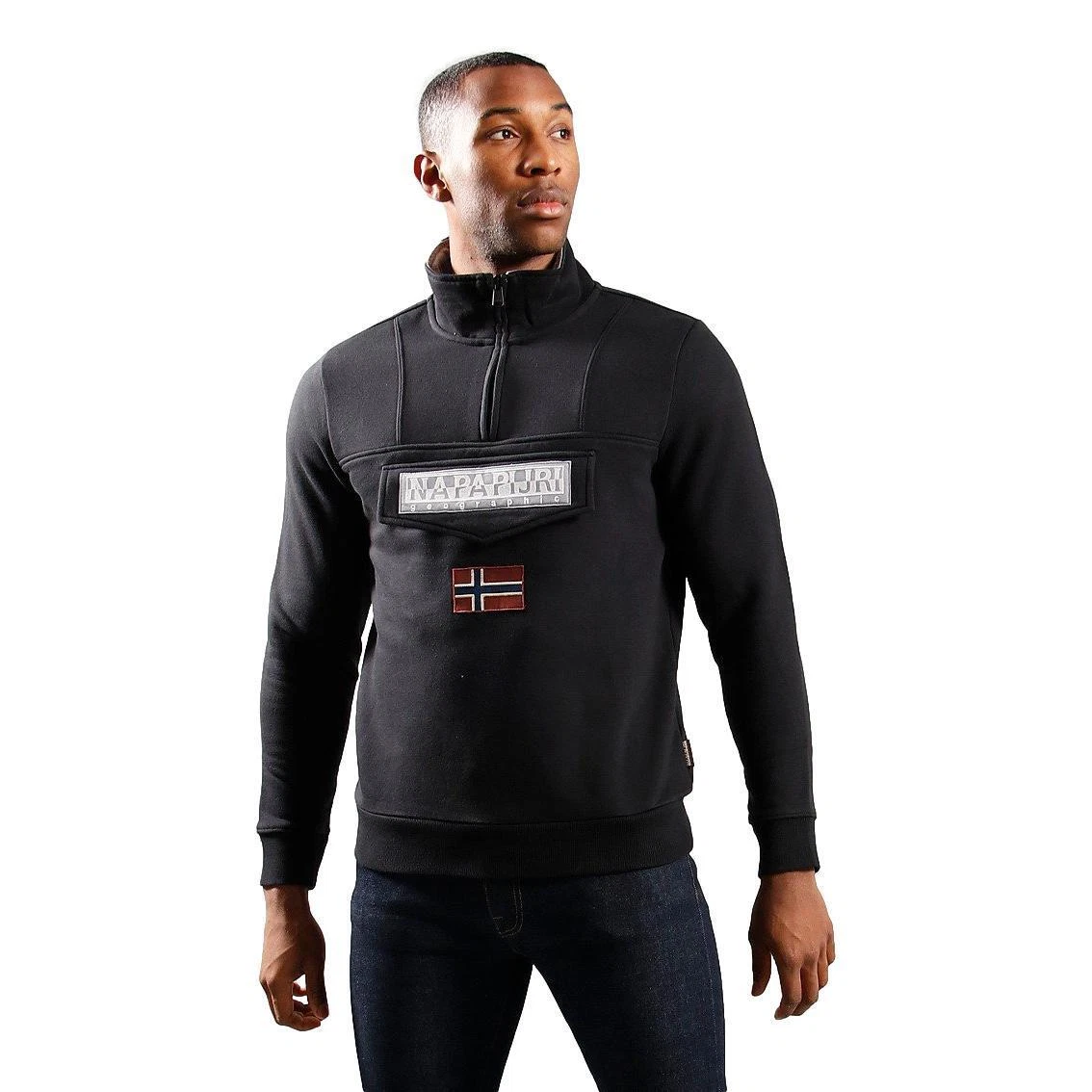 Napapijri Burgee Half Zip Sweatshirt Black XL eBay
