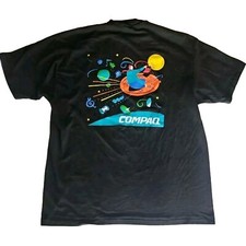 VTG 1990s Compaq Computers Technology Art Futuristic Single Stitch T-Shirt XL
