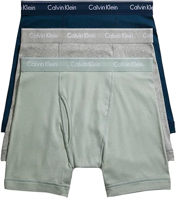 Calvin Klein Mens Underwear Cotton Classic Fit 3-Pack Boxer  Brief,Multicolor,2XL