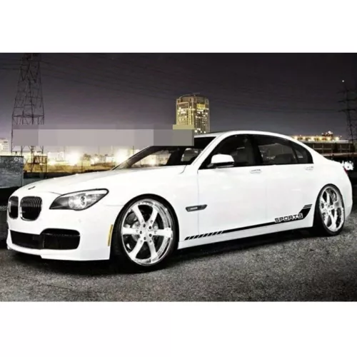 2pcs 68" Black SPORTS Hockey Racing Stripe Side Body Skirt Vinyl Decal Stickers - Bild 3 von 6