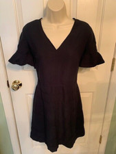 Banana Republic Fully Lined Navy Flutter Sleeve Dress with Pockets Size 6