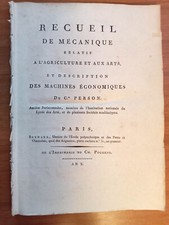 Person- Recueil de mecanique relatif a l'agricolture 1802 meccanica agricoltura