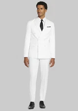 Jos. A. Bank Skinny Fit Suit Separate Jacket 36 Regular White Double Breasted R