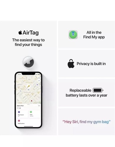 Brand New Authentic Apple AirTag for iPhone / iPAD - Fast Shipping No Box - Photo 4 sur 5