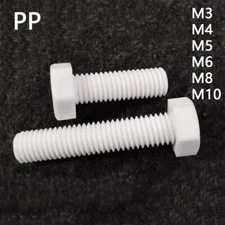 PP Polypropylene Plastic Hexagon Head Screws Cap Head Bolts M3 M4 M5 M6 M8 M10
