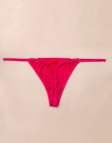 Vintage Agent Provocateur Bisoux Trixie Thong Size Small / Medium Pink Silk BNWT