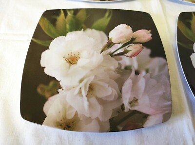 Lot De 4 Assiettes Plates En Plastique LBP/MAGNET - Déco Florale - Occasion