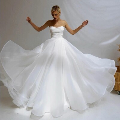NEU Schulterfreies Tüll Brautkleid Größe 10