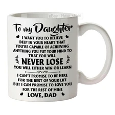 To My Daughter Coffee Mug Father Daughter Cup Birthday Gifts From Dad for Girls