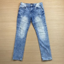Southpole Boys Youth Size 18 Denim Blue Jeans Acid Washed Distressed Skater 90's