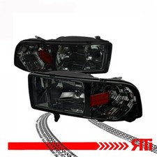 1pc Smoked Headlights + Corner 94-01 Dodge Ram 1500 2500 3500 Pick up