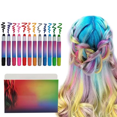 12x Washable Girls Kids Temporary Hair Dye Chalk Unisex Pet Dyeing