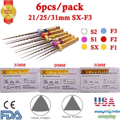 Dental X-Pro Gold Taper Endodontic Files SX-F3 21/25/31mm Endo Files Engine Use