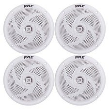 2 Pairs New Pyle 4" 100 Watt White Marine Boat Yacht Waterproof Speaker System