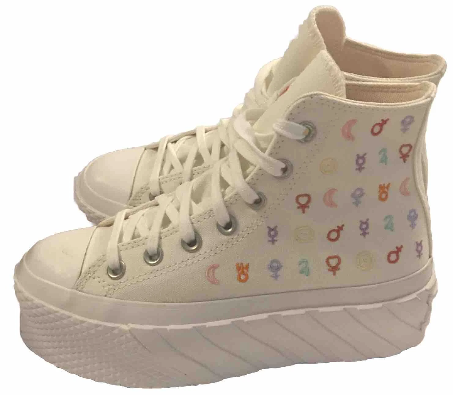 Converse Chuck Taylor 2X Lift Crystal Energy Mystic Symbols High Tops Whimsigoth