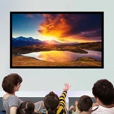 130inch Aluminum Fixed Frame 16:9 Projector Screen White Home Theater TV Movies