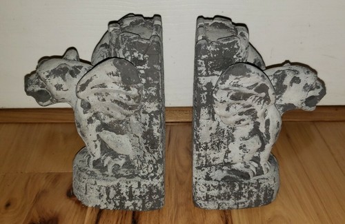Gargoyle concrete stone Bookends Castle Guardian Dragons Medieval D & D 6.5 inch - 第 1/10 張圖片
