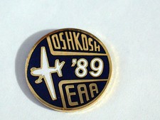 Oshkosh Airshow Pin , 1989 EAA Lapel Pin, Aircraft Cloisonne