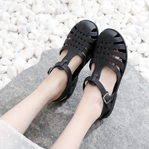 Ladies Retro Flat Jelly Sandals Wrap Summer Casual Beach Shoes - Picture 16 of 28