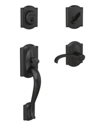Schlage FC60 CAM 622 WIT CAM Matte Black Single Cylinder Door Handleset