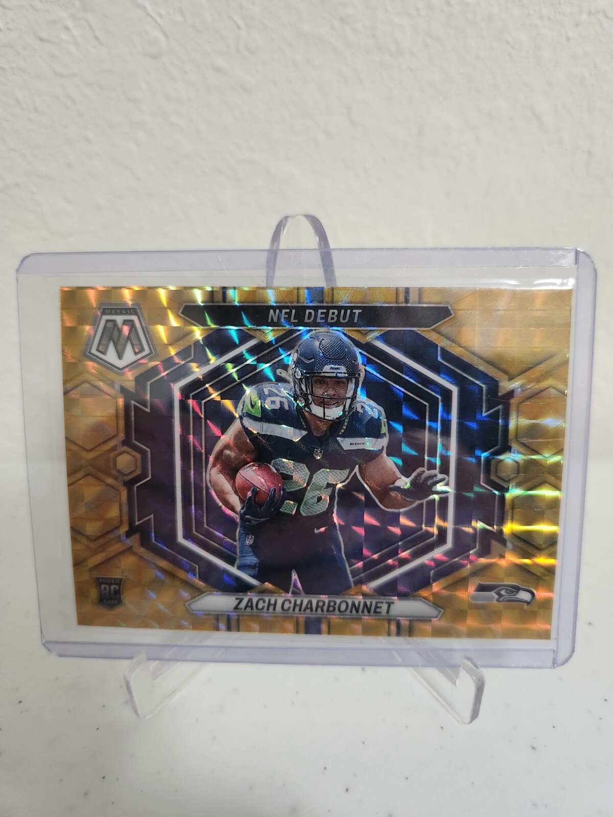 2023 Panini Mosaic #ND-11 Zach Charbonnet Reactive Yellow Prizm NFL Debut Rookie