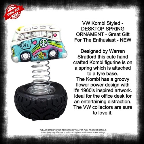 VW Kombi Styled DESKTOP SPRING ORNAMENT Great Gift For The Enthusiast Brand New - Foto 8 di 10