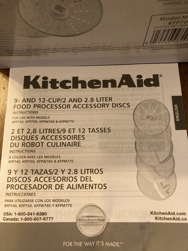 KitchenAid food processor accessories five disc set new - Image 2 of 4
