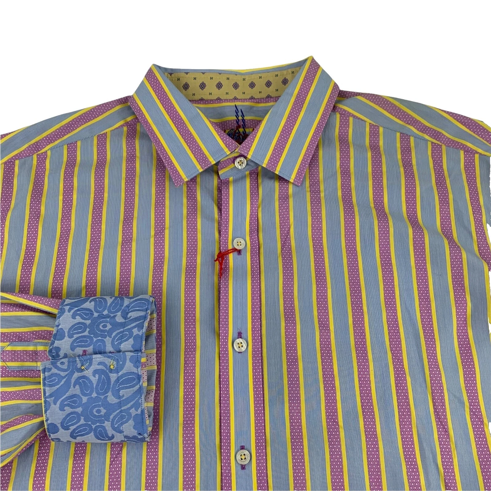 Robert Graham Size L Striped Regular Size Casual Button-Down Shirts for Men