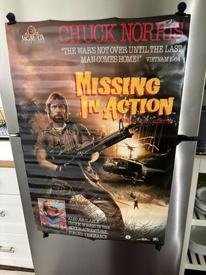 ORIGINAL 1984 Missing In Action Movie Poster 24x36 Chuck Norris