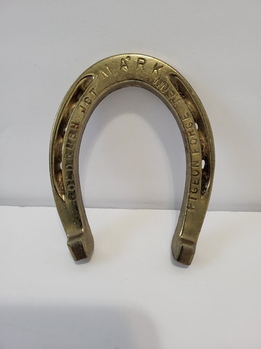 Souvenir ferro di cavallo ottone giunzione corsa oro vintage piccione fucina marchio Hollywood - Foto 1 di 5