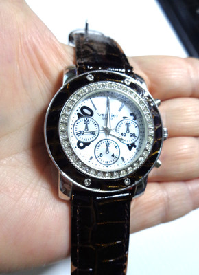 Vintage, VERNIER Quartz, Diamond Accented Bezel Watch.