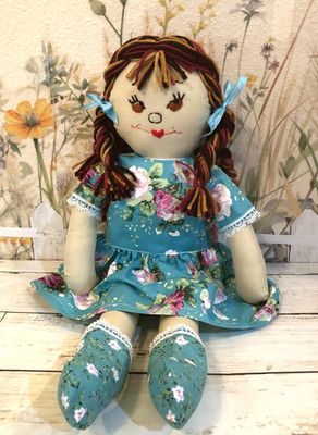 New Handmade 20 Inch Cloth Rag Doll - One of a Kind Doll