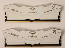 RAM Team T-Force 32GB(2x16GB) 5200MHz DELTA RGB DDR5 DESKTOP MEMORY WHITE CL40