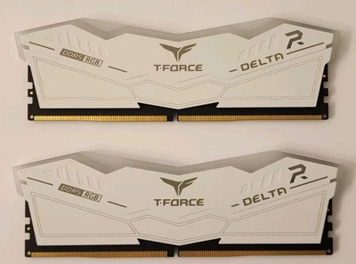 RAM Team T-Force 32GB(2x16GB) 5200MHz DELTA RGB DDR5 DESKTOP MEMORY WHITE CL40