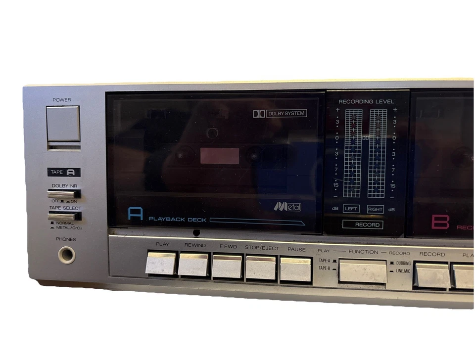 Gravador vintage Sears Proformance toca-fitas cassete duplo modelo 564 93281350 - Imagem 3 de 4