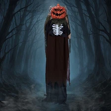 LEADZM  5.6ft Pumpkin turns into a ghost with red light
