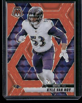2025 Panini Mosaic #13 Kyle Van Noy Mosaic Orange Fluorescent #/25