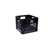 16-Qt. Polypropylene Milk Crate Storage Box in Black 11 In. X 13 In. X 13 In.