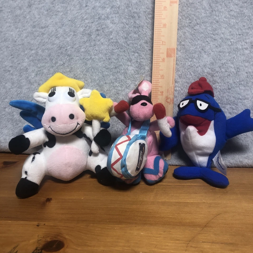 Lot Of 3 Bean Bag Plush Energizer Bunny Charlie Starkist Kraft Cheese Vintage - Image 2 of 4