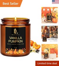 Highly Scented 7oz Vanilla Pumpkin Candle - Perfect for Cozy Fall Gatherings