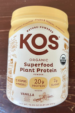 Organic Plant Protein Powder Vanilla 13.05 Oz By Kos 06/2027