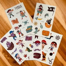 Kids Tattoo  PIRATES  Temporary Tattoo  Tattoo Sticker  Kids Party