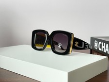 Chanel CH5435 Rectangle Sunglasses Black Frame Gray Gradient Lens