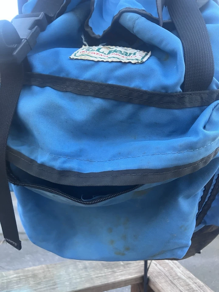 Vintage L.L. Mochila Bean Continental Mochila Azul Senderismo Camping Años 90 Foto 3 de 4