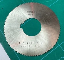 TRUBOR HSS SLITTING SLOTTING SAW 3" X 1/64 X 100T 1" BORE WITH KEYWAY (DEAL)