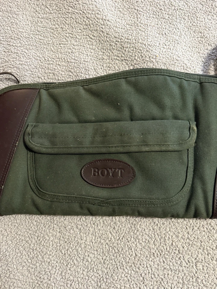 Estuche para pistola de lona verde BOYT estuche para pistola acolchado club de caza norteamericano Foto 3 de 4