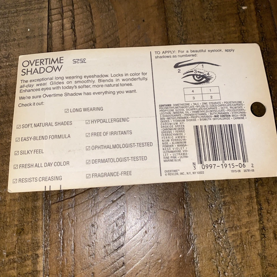 Revlon Overtime Eyeshadow ~Aquatints (Shimmer) Net Wt .20 oz Discontinued - Image 4 of 4